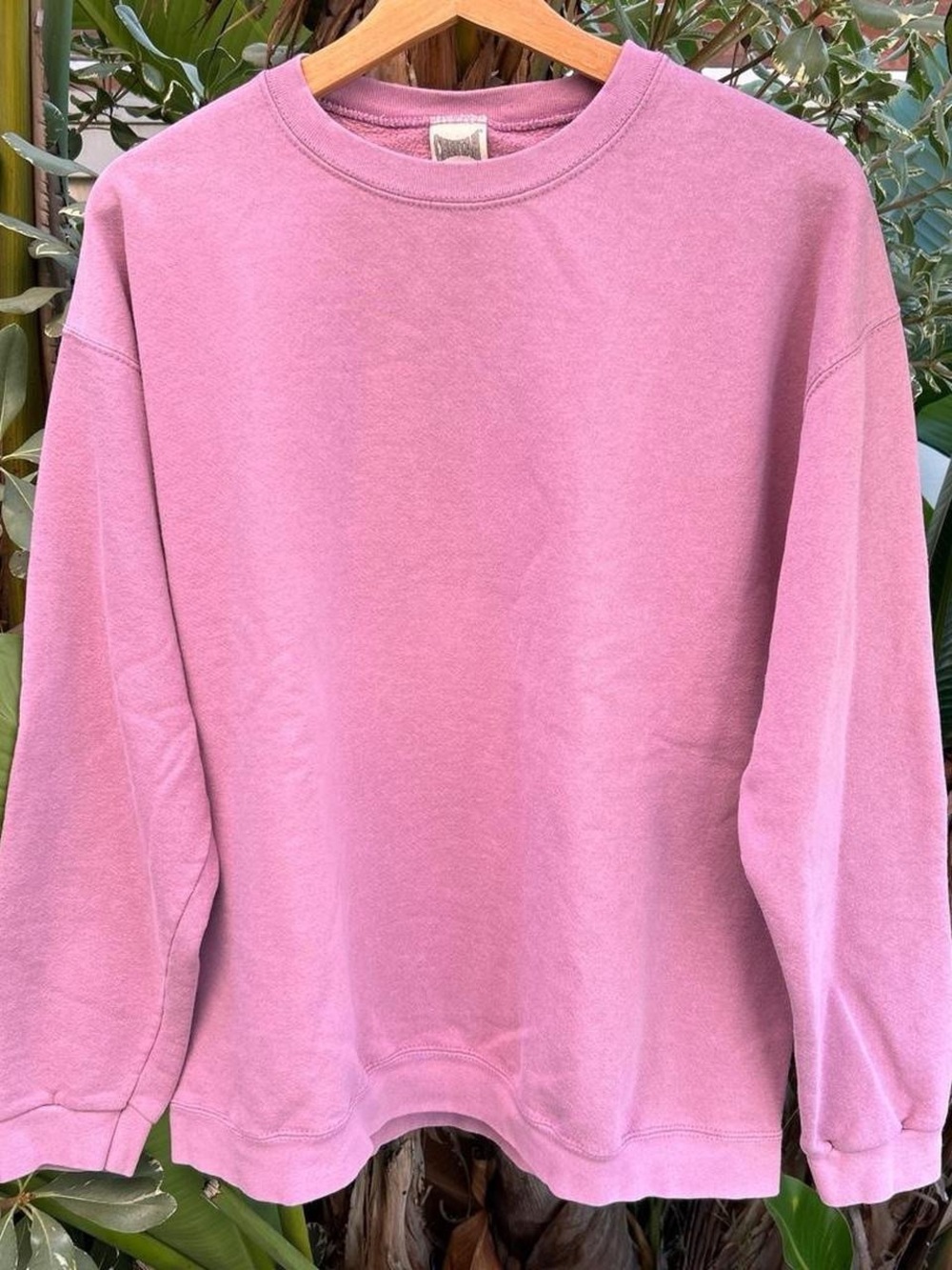 Vintage 1995 Cheetah Pink Blank Crewneck Sweatshirt Made in USA Size L